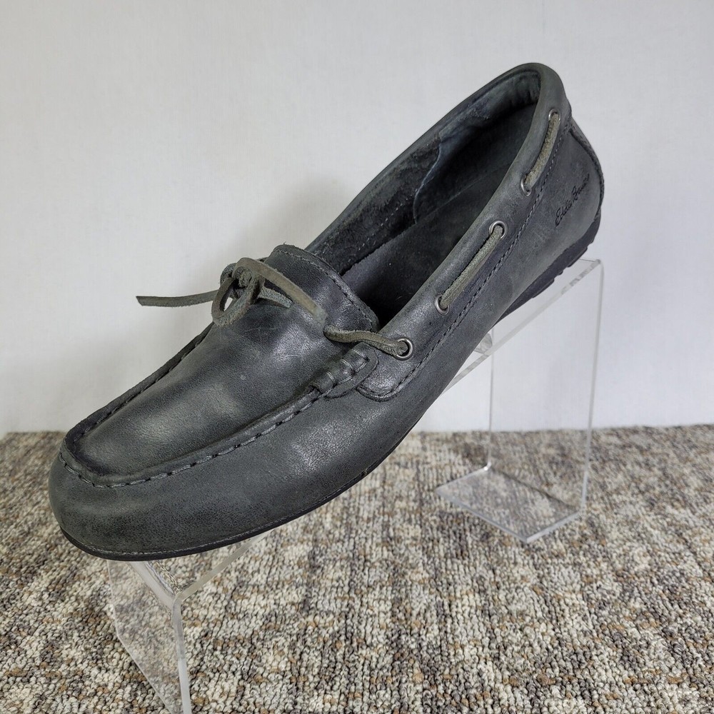 Eddie Bauer Women's SZ 9 US Driving Mocs Shoe Loafer Gray Leather Style 6027-707